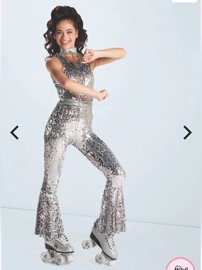 Weissman, Skate, Silver Sequin Choker Jumpsuit